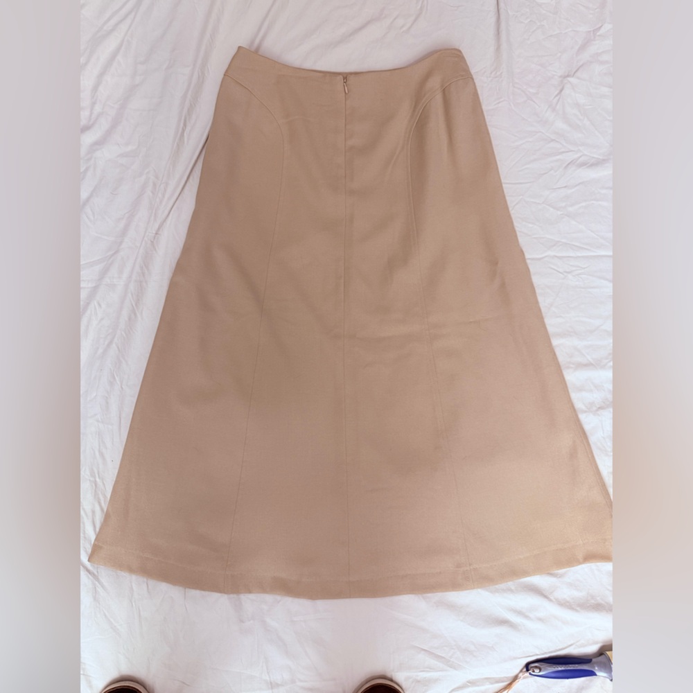 Talbots vintage camel colored 100% wool maxi skirt